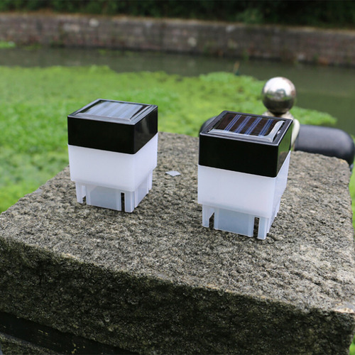Lámpara De Poste De Jardín Con Luz Led Cuadrada Para Exterio