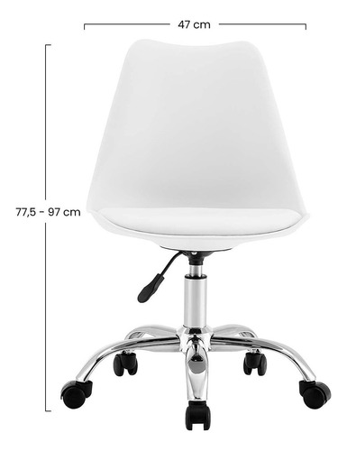 Silla Tulip Ejecutiva Blanca Con Ruedas Escritorio Ofic