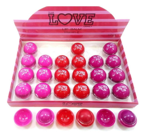 Imagen 3 de 10 de Brillo Balsamo Labial Lip Balm Tejar Love Caja 24 Unidades
