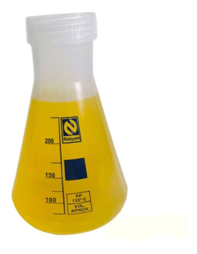 Frasco Erlenmeyer 250 Ml Plástico  Pp Com Tampa - Nalgon