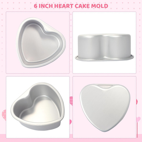 6 Pulgadas Molde Para Pastel Con Forma Corazón De Aluminio