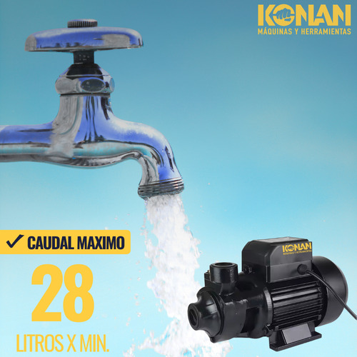 Bomba Periferica Konan 1/2hp Altura 28mts Caudal 28 L/min Succion 8 Mts