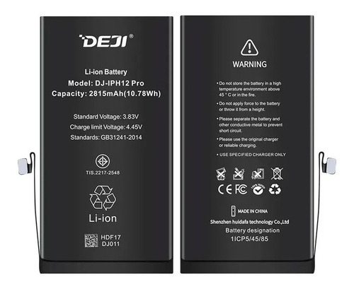 Bateria Litio Para iPhone 12 Pro 2815 Mah Marca Deji Premium