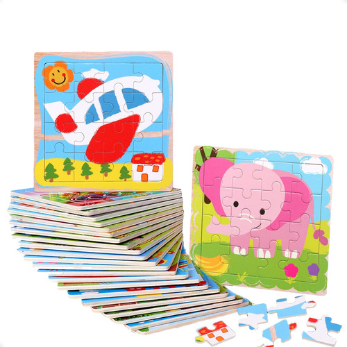 Rompecabezas Madera Para Niños. Pack 10puzzles