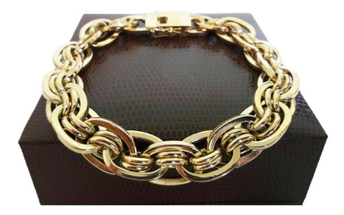 Pulseira Imperador 32 Gramas 13mm Ouro 18k