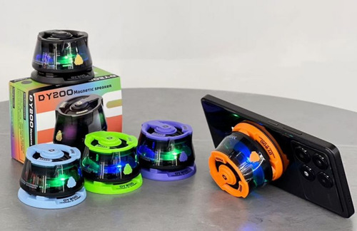 Bocina Bluetooth Magnética Nuevo 2025 Estilo Mecha Cyberpunk Naranja