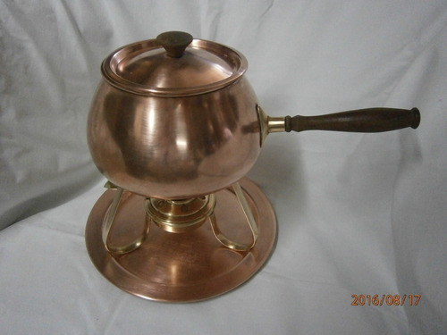 Fondue En Cobre -bronce -madera