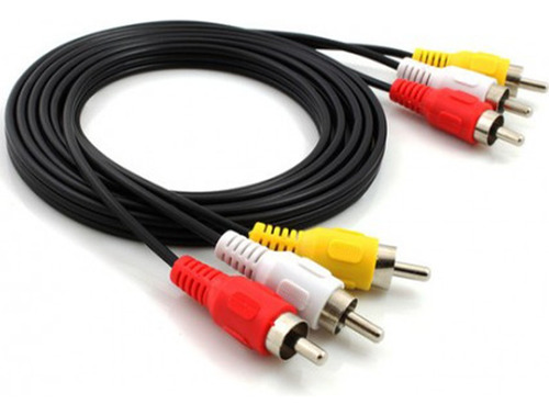 Cable Audio Rca 3x3 Macho A Macho Punta Dorada 5 Metros 