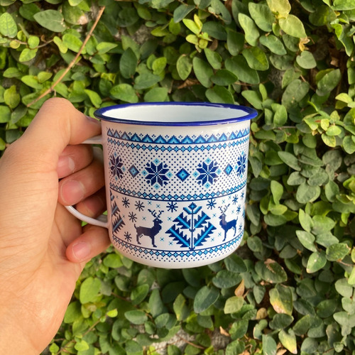 Imagen 8 de 10 de 8 Tazas Peltre Regalo Navidad - Diseños Navideños