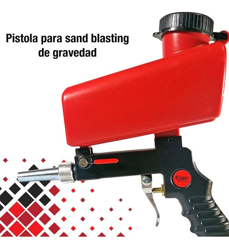 Pistola Arenadora Limpiar Metales Pieza Chicas Tacho Rojo P2