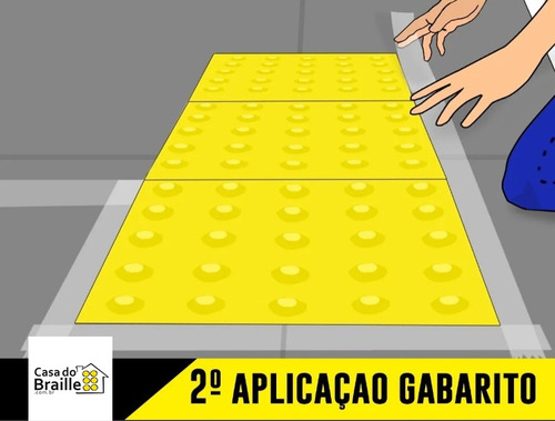 Imagem 4 de 10 de Piso Tátil Alerta Pvc 25x25 Azul 16 Pçs 4m Linear