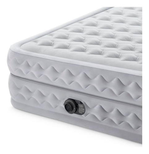 Colchão Queen Size Inflável Casal Intex Deluxe Duplo Supreme Cor Cinza 110v