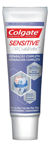 Pasta de dentes Colgate Sensitive Pro-Alívio Reparação Completa em creme 110 g