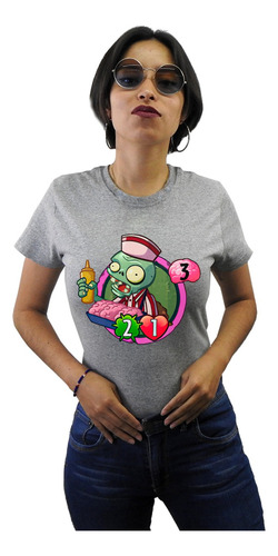Gris Ojo Playera Plantas Vs Zombies Vendedor Cerebro