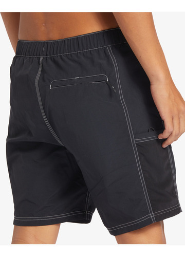 Short Surf Quicksilver Para Hombre, Color Negro