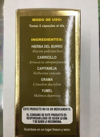 Capsulas Hierba Del Burro 50caps Acidez Empachos Nauseas