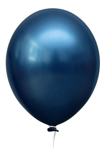 Balão Metalizado Tam 16 Alumínio Bexiga Aniversário 10 Un Cor Azul meia noite