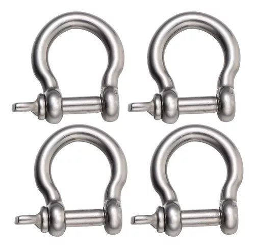  6 Pcs D Ring Tie Down Anchors, 1/4 Inch Stainless