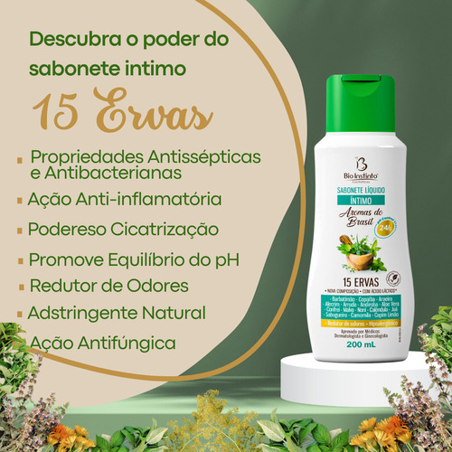 Sabonete-15 Ervas - Íntimo Feminino Reduz Odor+brinde