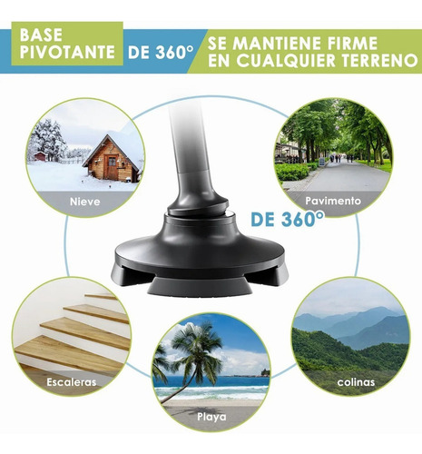 Baston Plegable Y Regulable 4 Pies Con Linterna Ledab