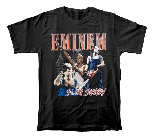 Camiseta Algodón Peinado Adultos Con Estampado Rapero Eminem