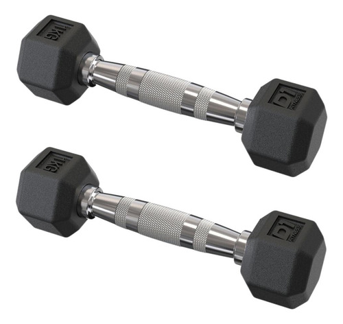 Par De Halteres 1kg Dumbbell Sextavado Emborrachado