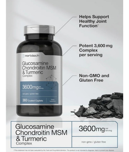 Glucosamina 3600 Mg 360 Caps + Colageno + Msm + Curcuma Eua Turmeric Curcumin