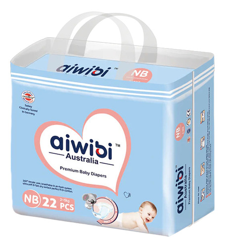 Pañales Bebé Premium Aiwibi Ultra Suave Talla Rn 22und