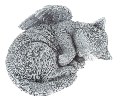 Piedra Conmemorativa De Gato Gris Para Jardín Y Condolencia