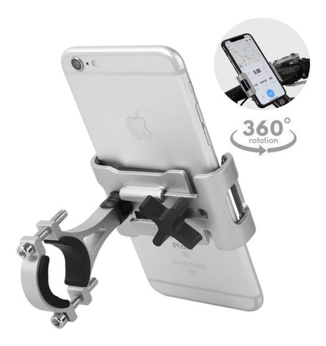 Imagen 3 de 7 de Soporte Celular Univeral Moto Bicicleta Monopatin Aluminio ®