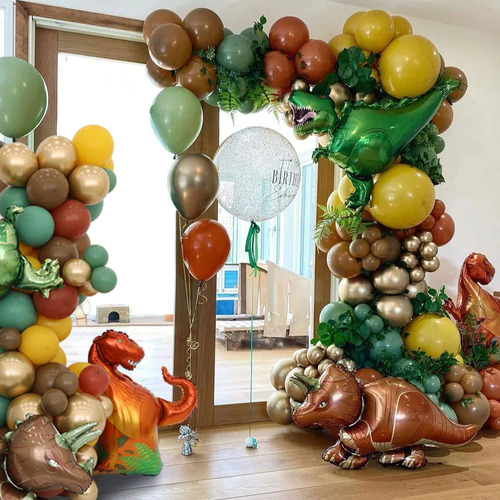 Kit De Arco De Guirnalda De Globos De Dinosaurio, Suministro