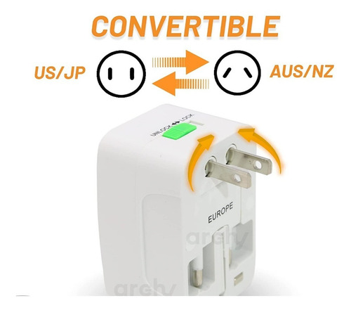 Clavija Adaptador Convertor Enchufe Europeo Universal Viaje