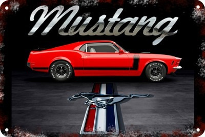 Carteles Antiguos Chapa 60x40cm Ford Mustang Shelby Au-049