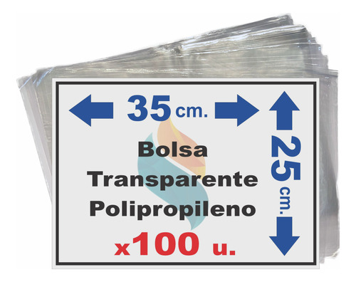 Bolsa Transparente Celofan Polipropileno 25x35 Cristal X 100