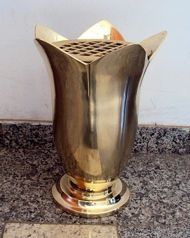 Vaso Lirio Grande 35 Cm Bronze Aluminio Tumulo,lapide,jazigo