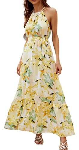 Vestido Baile Graduacion Fluido Floral Formal Elegante Midi