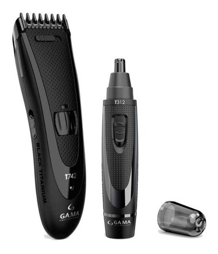 Combo Ga.ma T744 Cortapelo T742+trimer Gnt512 Black Titanium Color Negro