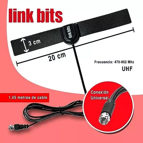 Antena de TV HD para Interiores UHF LINK BITS INHD01 – DELED Electronica y  Accesorios