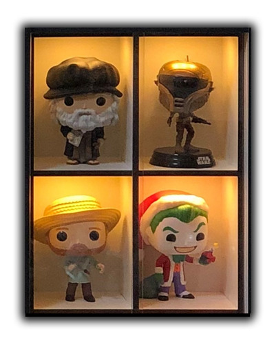 Estante Expositor 4 Nichos Iluminado Com Led Funko Pop Easy