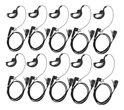 Auriculares Ptt En Forma De G, 10 Unidades, Con Micrófono Pa