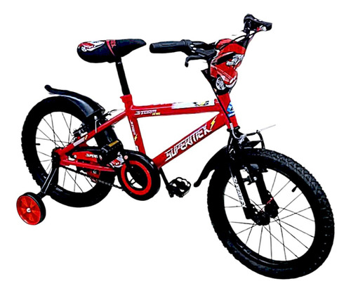 Bicicleta Supermex Storm 16 Para Hombre Con V-brakes Storm Rojo 16 "