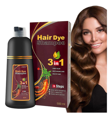 3 In 1 Hair Dye Shampoo Herbal Coloring In Minutes