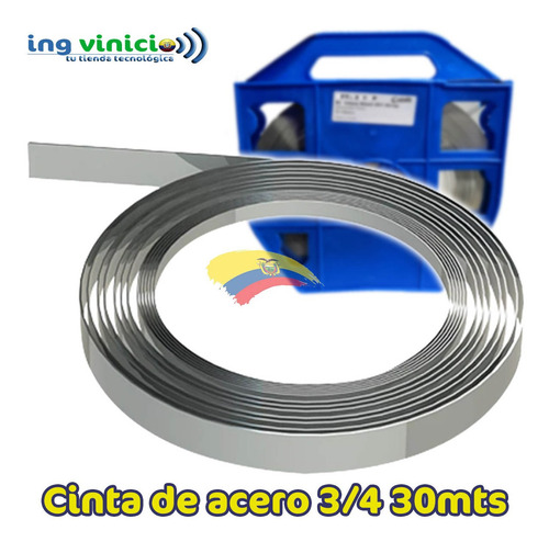 Cinta De Acero 3/4 20mm 30 Metros Para Flejes Telefonia Fibr