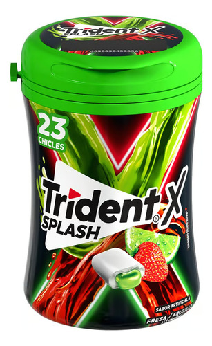 Chicles Trident X Splash Botella Sabor Frutilla Limon 44.6gr
