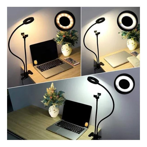 Ring Light Articulado Com Suporte Para Celular Mlg067 Tomate