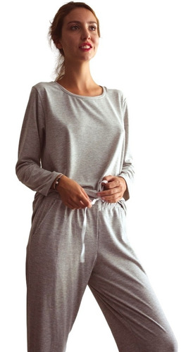 Imagen 4 de 6 de Pijama Anna Jelue Dama Invierno Pantalon Y Remera Morley