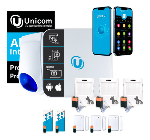 Kit Alarma Domiciliaria Unicom Urban Sensor Inalámbrico Casa