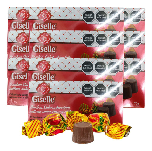 Chocolate Relleno Sabor Al Licor 3 Cajitas C/u 70 G Giselle