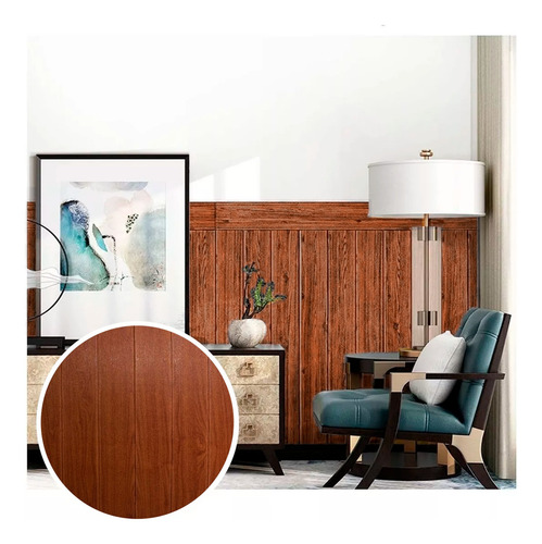 3d Decorativo Panel Tipo Madera Cafe 1 Pza Decoform Color Marrón