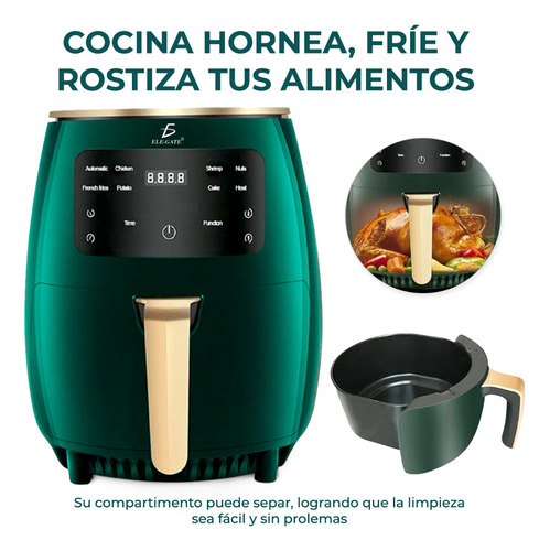 Freidora Eléctrica 4.5 Litros Pantalla Digital Sin Aceite